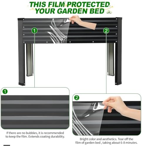 Galvanized Raised Garden Bed with Legs 2Pack,48x24x32in Elevated Garden Bed - Image 6