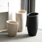 Bevel Mouth Concrete Tall Flower Pot, Large Outdoor Decorative Plant Pot with Drainage Hole,Modern Planter Pots for Home,Garden,Patio,Courtyard,Porch,Beige2 - Image 3