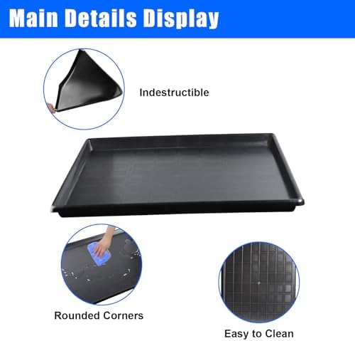 4 Pack Car Oil Drip Pan, 23.6 x 19.68 x 1.6 in Oil Change Drain Pan, Plastic Oil Drip Tray for Under Car, Oil Catch Pan Tray for Garage, Fridges, Washing Machines, Cat Litter Box Bottom - Image 3