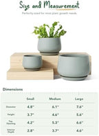 LE TAUCI Plant Pots, 4.1+5.1+6.5 inch, Set of 3, Reactive Glaze Blue Gray - Image 5