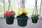 Plastic 11in Pots with Hangers Hunter Green Set of 5 - Image 5