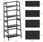 HITNET Ladder Shelf Black, 4-Tier Bookshelf, Freestanding Bathroom Storage Rack with Bamboo Frame, Plant Display Stand for Living Room, Kitchen, Home Office - Image 3