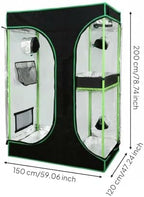 Indoor Grow Tent Grow Tent Greenhouse Cabinet Shelter with 2 in 1 Chambers and Thick Canvas Reflective Interior and Watch Window Sturdy Metal Support, 150-120-200 - Image 6