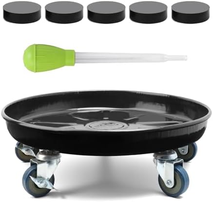 1 Pack 17 Inch Metal Plant Caddy, Black by YUFDA