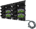 20Pack Vertical Wall Planter, 13 inch Wall Mounted Garden Planters, Stackable Wall Hanging Planter, Plastic Flower Pot with 4 Drainage Tray & 6.56FT Drainage Pipe for Indoor and Outdoor (Black) by Unknown