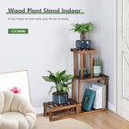 Wood Plant Stand Indoor Outdoor 4 Tier Plant Rack Corner Plant Shelf - Image 6