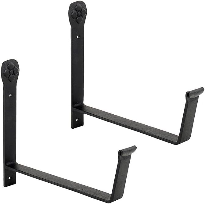 Achla Designs SFB-02 Wall-Mount, 8 inch Flower Window Box Planter Brackets, 8-inch, Black (Pack of 6) by ACHLADesignsHomeGarden