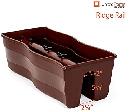 Ridge Rail Long Rectangular Flower Pot, Brown, 2 Pack - Image 3