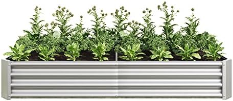 Metal Raised Garden Bed Outdoor, Rectangle Galvanized Rustproof Raised Planter Boxes for Flowers, Plants, Vegetables, Herbs (Silver, 6x3x1FT) - Image 2