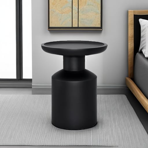 SIMPLIHOME Haynes 16" Wide Solid Wood Round End Table in Black - Image 6