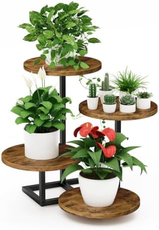 Small Plant Stand Indoor 4-Tier Plants Shelf, Tabletop, Window Sill, Floor by Emfogo
