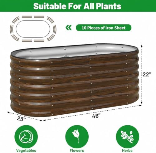 SnugNiture Galvanized Steel Raised Garden Bed Kit - 4x2x2 ft Large Metal Planter Box for Vegetables, Flowers, Herbs | Easy Assembly, Open Bottom Design - Image 2