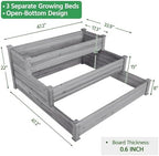 Topeakmart 3 Tier Raised Garden Beds Outdoor Wood Vertical Planter Box,Gray - Image 3