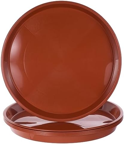 PATIKIL 4 Pack Large Plastic Plant Saucer, 22 Inch Plant Tray for Pots Round Plant Dish Plant Drip Trays Water Tray for Indoors Outdoors Garden, Red by PATIKIL