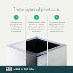 PolyStone Monterray Cube Planter – 23" x 19" x 19" – Large Square Indoor/Outdoor Planter Box for Patio & Garden – Modern Stone-Look Resin – All-Weather w/Drainage Holes - Made in USA - Chocolate Brown - Image 6