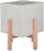 SAFAVIEH Outdoor Collection Borsla Natural/Light Grey Concrete Planter - Image 6