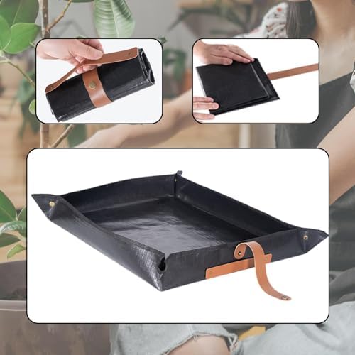 Plant Repotting Mat Transplanting Potting Mat Folded Farmhouse Outdoor Lawn Yard Mess Control Thickened Planting Potting Tray- Snap Edged - Image 2