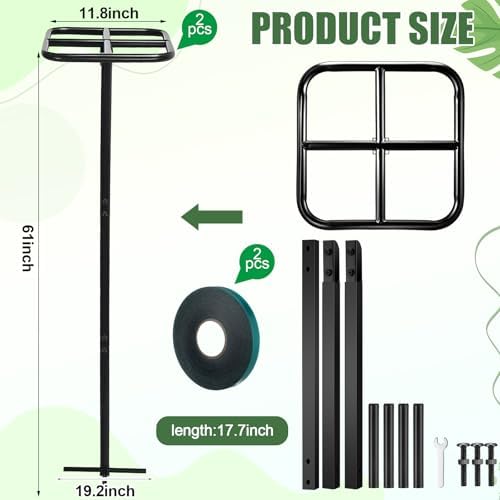 MorningRo 2 Pack 60 Inch Dragon Fruit Trellis Adjustable Garden Metal Plant Climbing Support with Wide Stretch Ties for Outdoor Vertical Gardens Vining Plants - Image 2