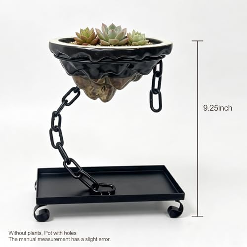 Ceramic Bonsai Pot with Iron Stand & Drip Tray - Image 2