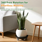 Planterhoma 5 Packs 13 Inch Metal Plant Caddy with Wheels Extra-Large Rolling Plant Stand Heavy-Duty Iron Plant Dolly Casters for Indoor Outdoor Flower Pot Mover Roller Coasters, Black - Image 6
