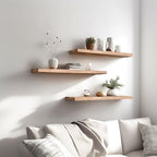 YYWUOJJ Wood Floating Shelves for Wall Decor, Rustic Wall Shelves for Bedroom Bathroom Kitchen Living Room, Set of 4 Light Walnut 24 Inch - Image 3