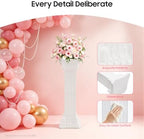 Roman Columns Wedding Stand Roman Pillar Plant Stand Plastic Greek Column Statue Pedestal Flower Pot Holder Decor, Wedding Event Party Elegant Decorative Column (White, 4Pcs, 11.81x35.43 Inch) - Image 7