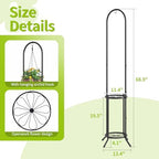 BMOSU Plant Stand with Hooks Indoor Outdoor Corner Tall Plant Stand Heavy-Duty Metal 3-Tier Plant Shelf Holder Rack for Patio Garden Balcony Living Room Bedroom(circular Black) - Image 7