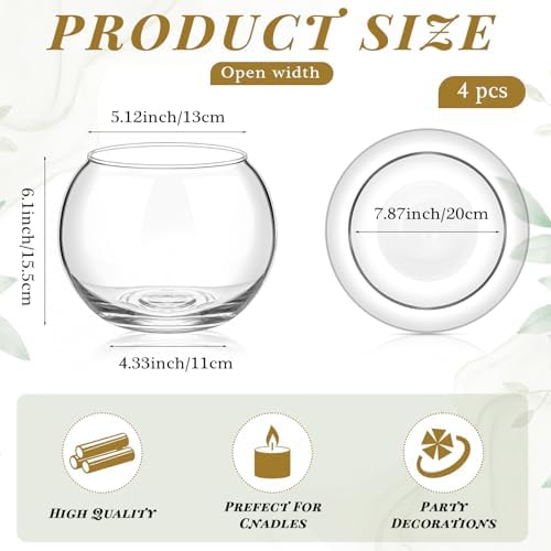 4 Pcs Fish Bowl Bubble Vase Bulk,6.1" h X 7.87" w - Image 3
