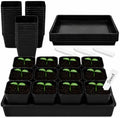 5 Pack Plastic Seed Starter Tray with 60pcs 3.5 inch Nursery Pots by Unknown