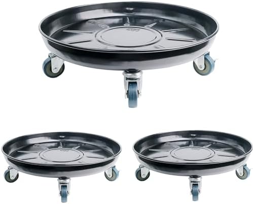 Plant Caddy with Wheels 12 Inch 2 Pack, Heavy Duty Metal Plant Stand & Dolly with Lockable Casters, Holds 160 lbs for Indoor Outdoor Large Flower Pots, Black by Kaoolaa