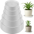 50 Packs 4/6/8/10/12 Inch Plastic Plant Saucers for Indoor Outdoor, Plant Water Catcher Tray for Pots, Bulk Flower Pot Saucers, Drip Trays for Potted Plants, Round Plates to Catch Water, White by KvyusFlourish