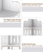 Meangood Bathroom Corner Shelf Stand, 3 Tier Solid Wood Display Shelf for Narrow Space, Shower Corner Shelf, Plant Stand Nightstand, for Living Room, Bedroom, Home Office, Elegant White - Image 4