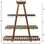 Ufine 4 Tier Wood Plant Stand Indoor Outdoor A Frame Plant Display Shelf - Image 6