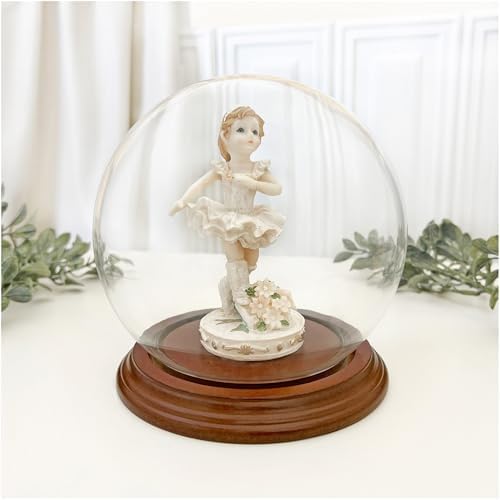 Plymor 5" x 6" Glass Display Dome Globe Cloche (Walnut Veneer Base), Pack of 12 - Image 3