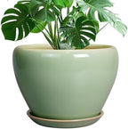 Ceramicfor Ceramic Planter Pot, 10 Inch Plant Pot, Reactive Green by Ceramicfor