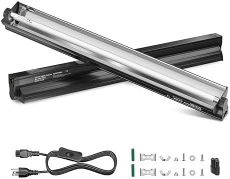 GlowUp 24W 10.0 T5 UVB Reptile Light Fixture Combo Kit 22inch Reptile Lamp Terrarium Hood 10.0 UVB Light for Bearded Dragon Reptiles Tropical Desert-Dwelling Lizards and Tortoises by GlowUp