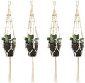 39.4 in (100 Cm) 4 Pcs Macrame Plant Hangers, Cotton Rope and Wooden Beads, for Indoor Outdoor, Suitable Succulent Pots Small Planters by LUMINFLY