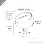 WGV Slant Cut Bowl Glass Vase Bulk with Stand, Width 6.5", Height 7", Clear Planter Terrarium, Candy Dish, Fruit Jar for Wedding Party Event, Home Office Decor, 8 Pieces - Image 2