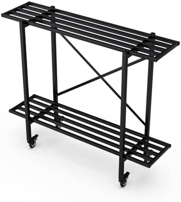 Zhongma 2 Tier Window Height Metal Plant Stand with wheels easy assembly - Image 7