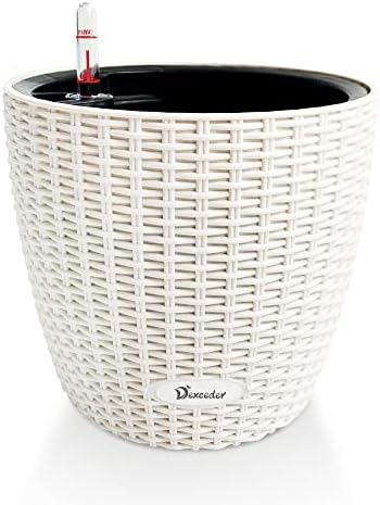 Dexceder 9x8 Self Watering Planter (Ivory White Rattan) by Dexceder