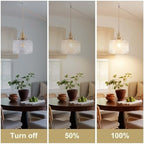 Pendant Light Fixtures,Plug in Hanging Light Fixture 6.6in Glass Pendant Light,E26 Pendant Lighting for Kitchen Island, Bedroom, Dining Room, Living Room - Image 3