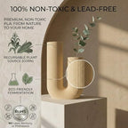 U-Shaped Modern Vase, Minimalist Ribbed Planter for Real & Dried Plants, Sustainable Home Décor (Champagne) - Image 2