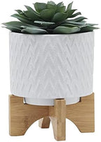 Planter,Stand,White,Ceramic Planter,Drainage Holes,Succulents & Indoor Plants,Modern Design,Versatile Use - Image 4