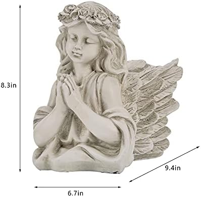 Praying Angel Bust Garden Statue Planters, Angel Wing Planters Pots Mini Vase for Patio, Lawn, Yard Art, Cemetery Grave Decoration, Resin Classical Antique, 8.26" H - Image 6