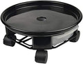 1 Pack 17.7" Black Plant Caddy with Easy Moving Caster Wheels and a Water Container Round Movable Planter Dolly Trolley Tray Pallet Outdoor Indoor Tree Flower Stand Planter by Amkoskr