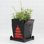 3D Printed Planter Chinese Takeout Box - Set of 3 with (Free) Trays and Chopsticks - Plant Pot with Drainage Decor, Oyster Pail planters Plant - Made in USA - Image 5