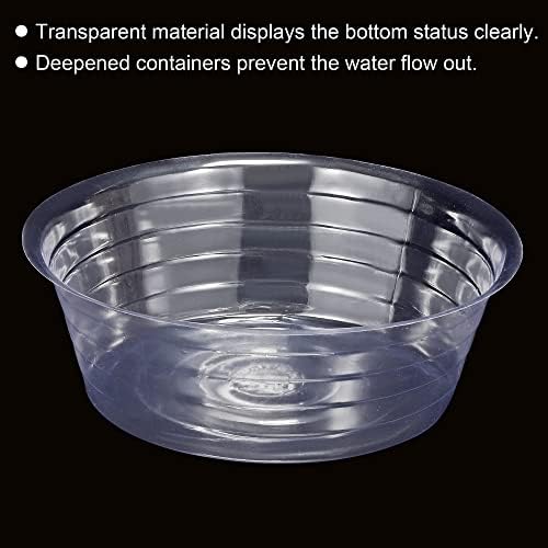 MECCANIXITY Plant Pot Saucer 11 Inch Plastic Round Flower Drip Tray for Indoor Outdoor, Clear Pack of 10 - Image 4