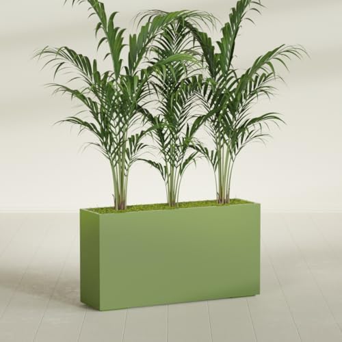 Greenline Alice Tall Rectangular Fiberglass Planter, Outdoor Planter Box - Image 4