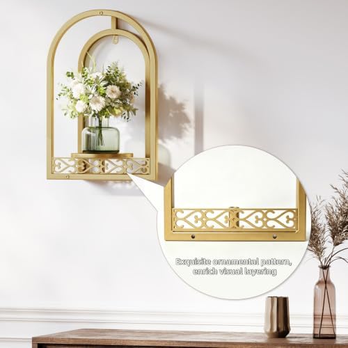 3 Pack Wall Plant Stands, Indoor Plant Holders Apartment, Gold - Image 3