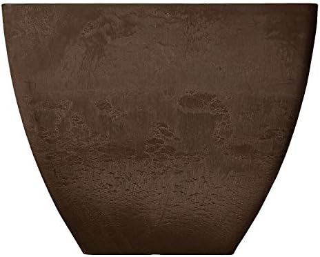 PSW Pot Collection 16x13 inch Plastic/Stone/Wood Composite Square Planter – No Drainage Hole (Drillable), Modern Indoor/Outer Pot for Flowers, Foliage, Succulents, Fairy Gardens, Chocolate - Image 2
